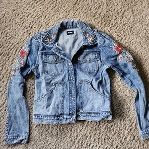 Hudson embroidered denim jacket small